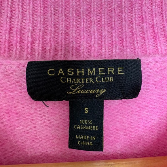 Charter Club Luxury Pink 100% Cashmere Cable Knit Heart Bobble Sweater Womens S - Picture 3 of 5